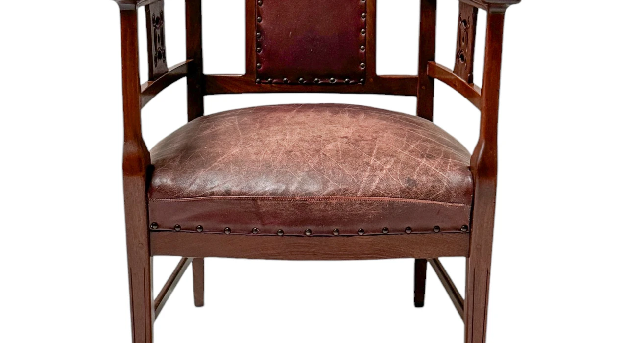 Jac. van den Bosch Arts & Crafts Club Chair for 't Binnenhuis Amsterdam, 1900s